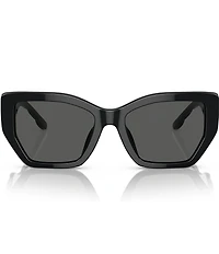 Tory Burch Women's 0TY7187U 53mm Solid Black Rectangle Sunglasses