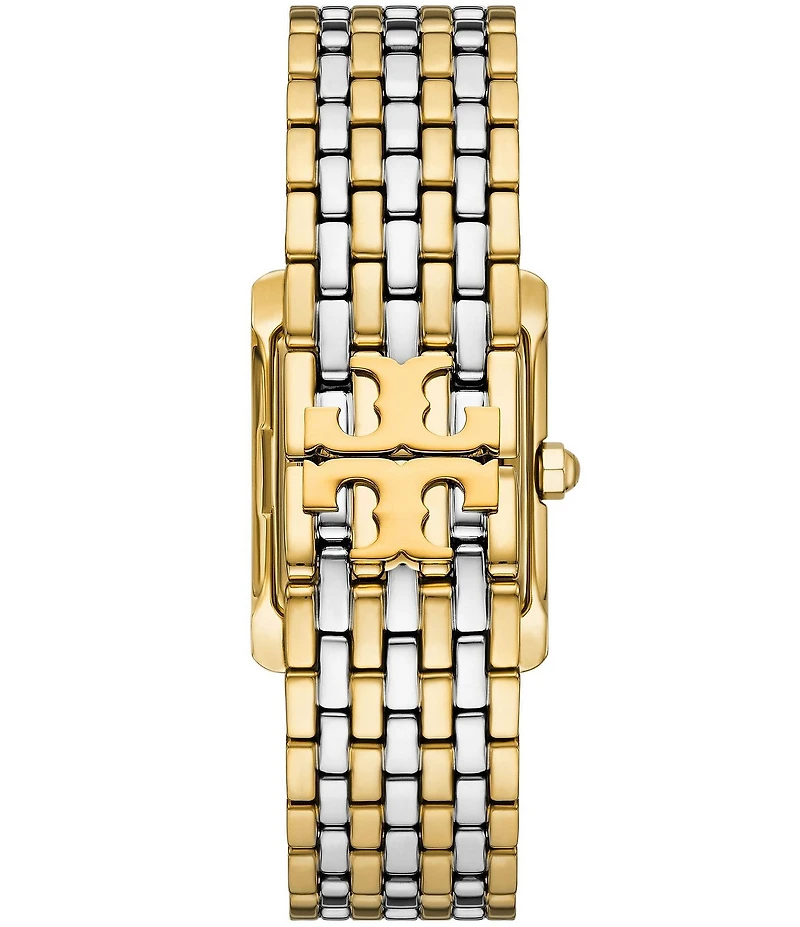 Tory Burch Women's Eleanor Crystal Quartz Three-Hand Two Tone Stainless Steel Bracelet Watch
