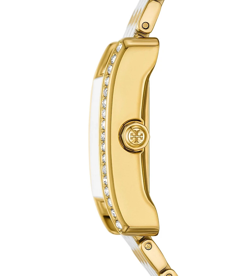 Tory Burch Women's Eleanor Crystal Quartz Three-Hand Two Tone Stainless Steel Bracelet Watch