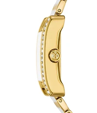 Tory Burch Women's Eleanor Crystal Quartz Three-Hand Two Tone Stainless Steel Bracelet Watch