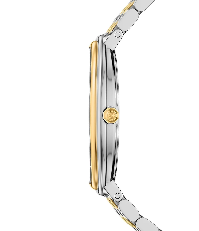 Tory Burch Women's Elongated Oval Quartz Two-Hand Stainless Steel Bracelet Watch