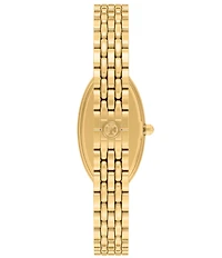 Tory Burch Women's Elongated Oval Quartz Two-Hand Stainless Steel Bracelet Watch