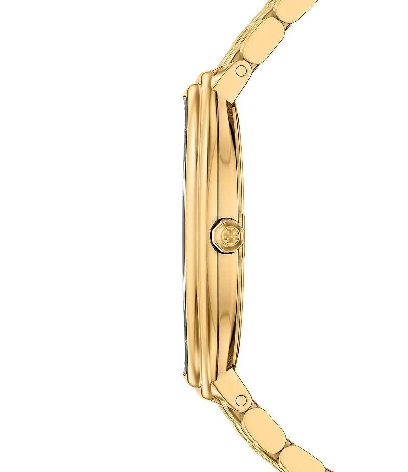 Tory Burch Women's Elongated Oval Quartz Two-Hand Stainless Steel Bracelet Watch