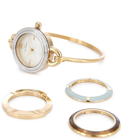 Tory Burch Women's Miller Quartz Three-Hand Gold Tone Stainless Steel Bracelet Watch Gift Set