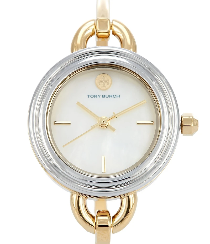 Tory Burch Women's Miller Quartz Three-Hand Gold Tone Stainless Steel Bracelet Watch Gift Set