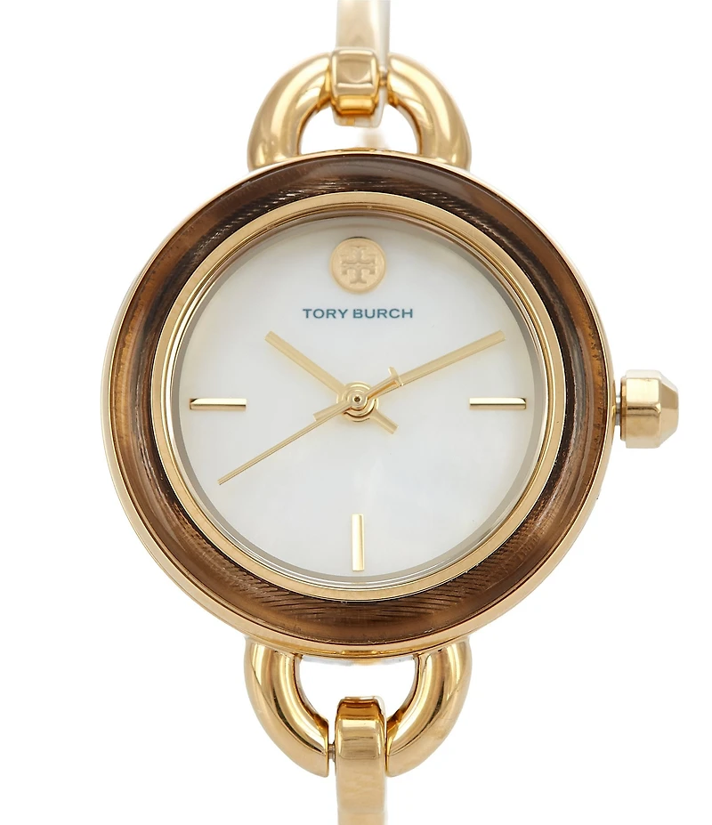 Tory Burch Women's Miller Quartz Three-Hand Gold Tone Stainless Steel Bracelet Watch Gift Set