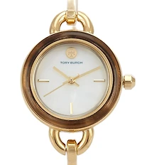 Tory Burch Women's Miller Quartz Three-Hand Gold Tone Stainless Steel Bracelet Watch Gift Set
