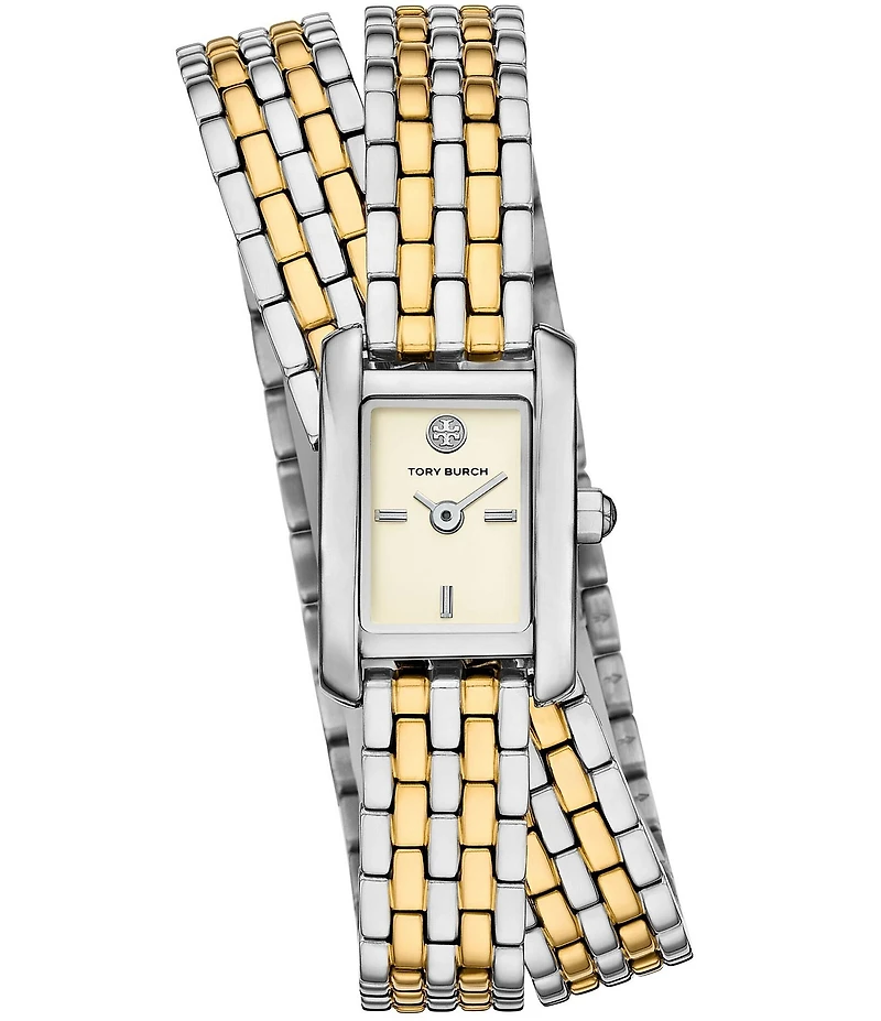 Tory Burch Women's Mini Eleanor Quartz Two Hand Stainless Steel Bracelet Wrap Watch