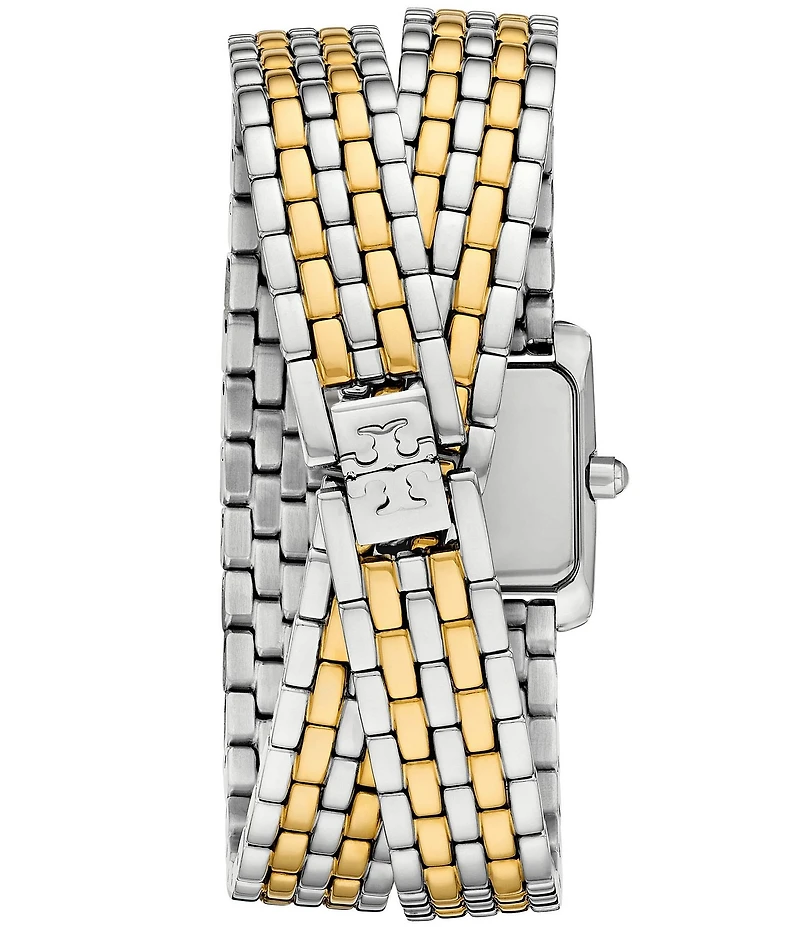 Tory Burch Women's Mini Eleanor Quartz Two Hand Stainless Steel Bracelet Wrap Watch