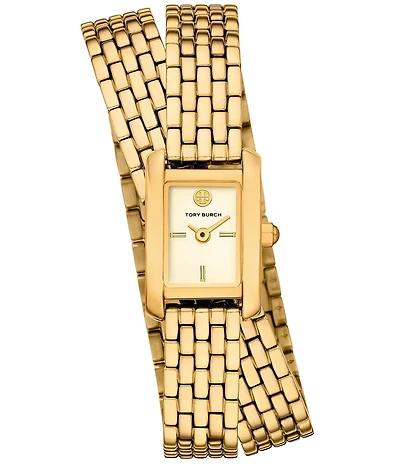 Tory Burch Women's Mini Eleanor Quartz Two Hand Stainless Steel Bracelet Wrap Watch
