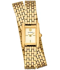 Tory Burch Women's Mini Eleanor Quartz Two Hand Stainless Steel Bracelet Wrap Watch