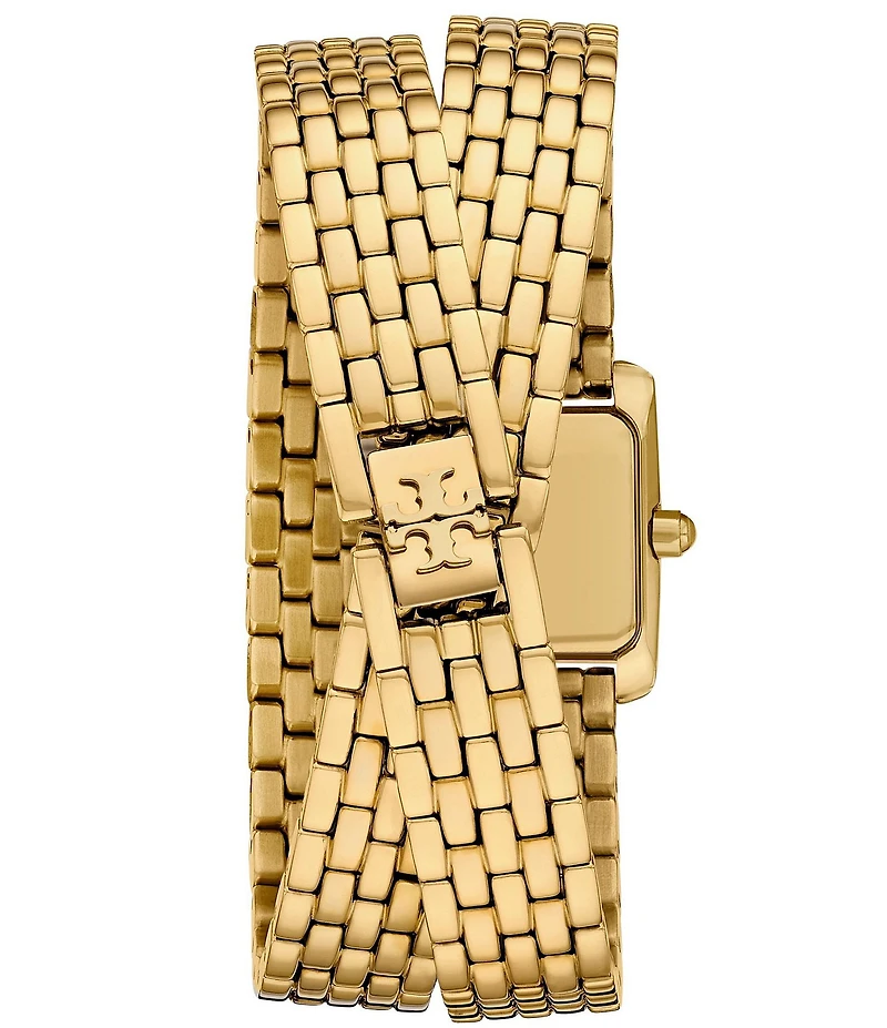 Tory Burch Women's Mini Eleanor Quartz Two Hand Stainless Steel Bracelet Wrap Watch