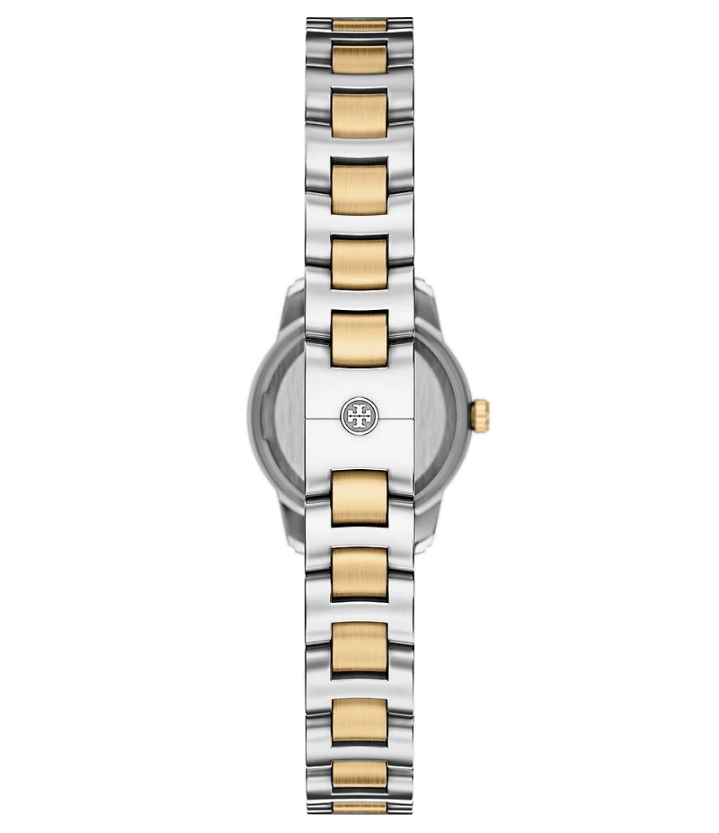 Tory Burch Women's Mini Miller Mother Of Pearl Quartz Two-Hand Two Tone Stainless Steel Bracelet Watch