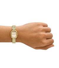 Tory Burch Women's Oval Quartz Two-Hand Stainless Steel Bracelet Watch