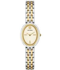Tory Burch Women's Oval Quartz Two-Hand Stainless Steel Bracelet Watch