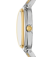 Tory Burch Women's Oval Quartz Two-Hand Stainless Steel Bracelet Watch