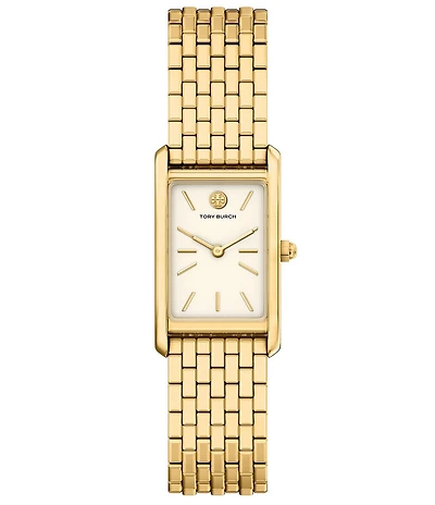 Tory Burch Women's Slim Eleanor Quartz Two-Hand Gold Tone Stainless Steel Bracelet Watch