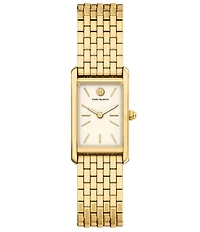 Tory Burch Women's Slim Eleanor Quartz Two-Hand Gold Tone Stainless Steel Bracelet Watch