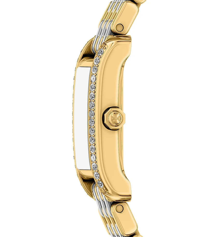 Tory Burch Women's Small Eleanor Crystal Quartz Two-Hand Two Tone Stainless Steel Bracelet Watch