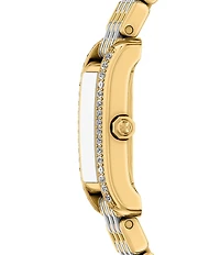 Tory Burch Women's Small Eleanor Crystal Quartz Two-Hand Two Tone Stainless Steel Bracelet Watch