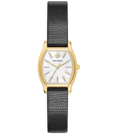 Tory Burch Women's Small Eleanor Curve Quartz Three-Hand Leather Strap Watch