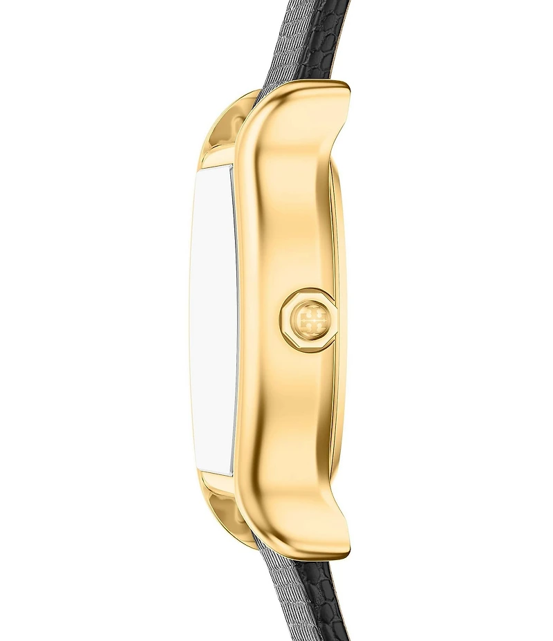 Tory Burch Women's Small Eleanor Curve Quartz Three-Hand Leather Strap Watch