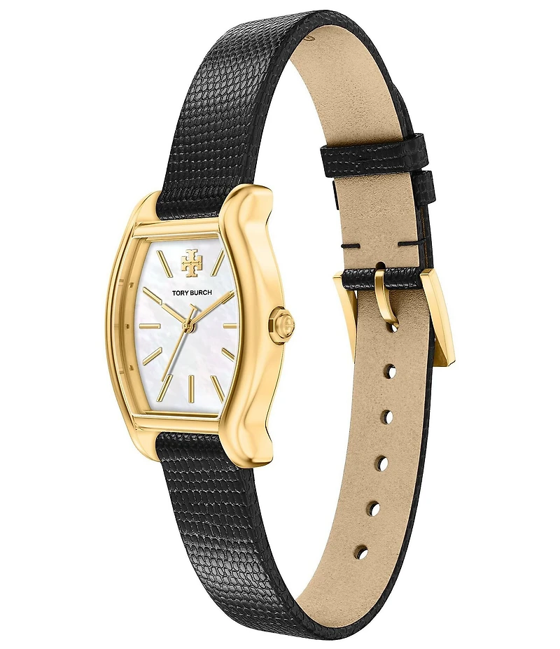 Tory Burch Women's Small Eleanor Curve Quartz Three-Hand Leather Strap Watch