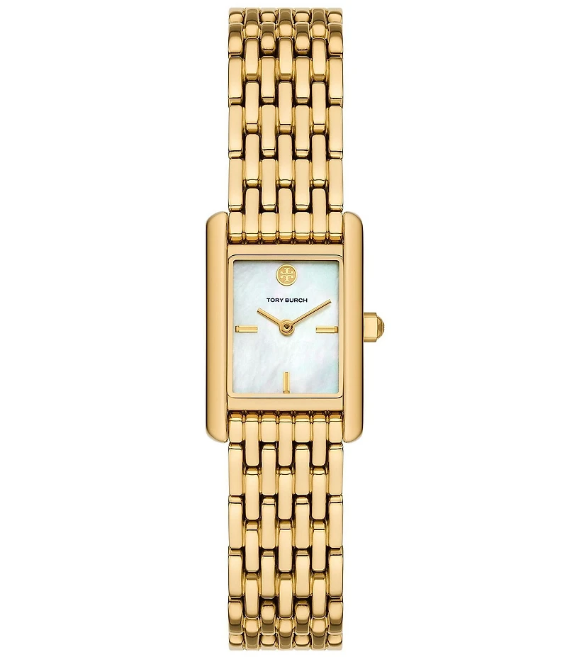 Tory Burch Women's Small Eleanor Quartz Mother Of Pearl Two-Hand Gold Tone Stainless Steel Bracelet Watch