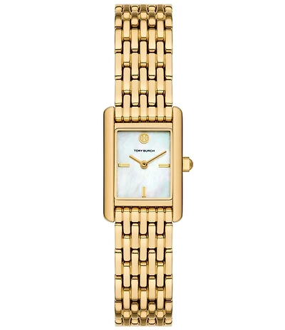 Tory Burch Women's Small Eleanor Quartz Mother Of Pearl Two-Hand Gold Tone Stainless Steel Bracelet Watch
