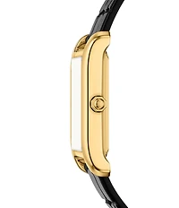 Tory Burch Women's Small Eleanor Quartz Two-Hand Black Leather Strap Watch