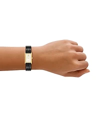 Tory Burch Women's Small Eleanor Quartz Two-Hand Black Leather Strap Watch