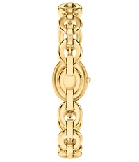 Tory Burch Women's Small Oval Quartz Two-Hand Gold Tone Stainless Steel Bracelet Watch Gift Set