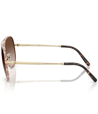 Tory Burch Women's TY6114 60mm Logo Frame Aviator Sunglasses