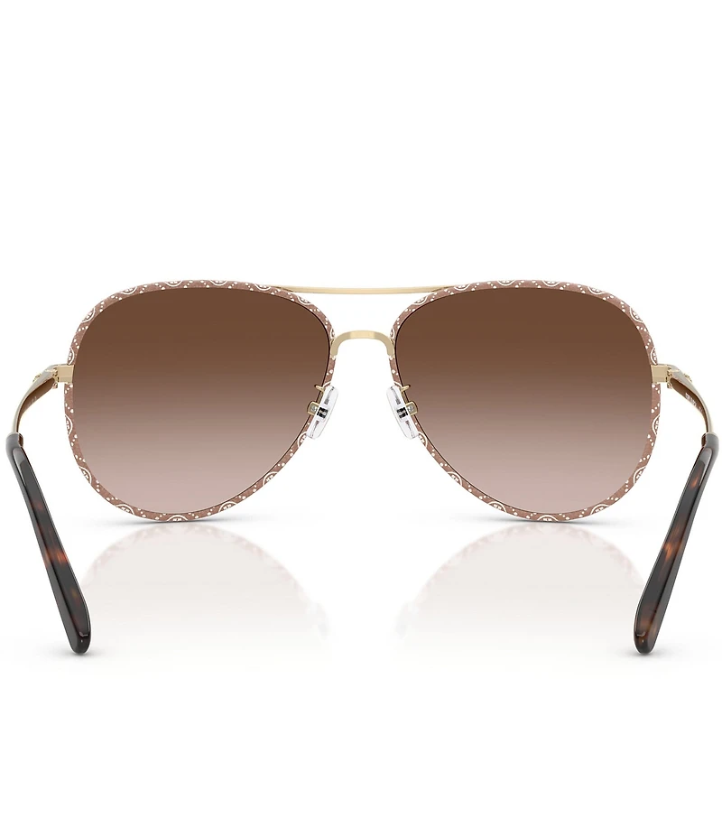 Tory Burch Women's TY6114 60mm Logo Frame Aviator Sunglasses