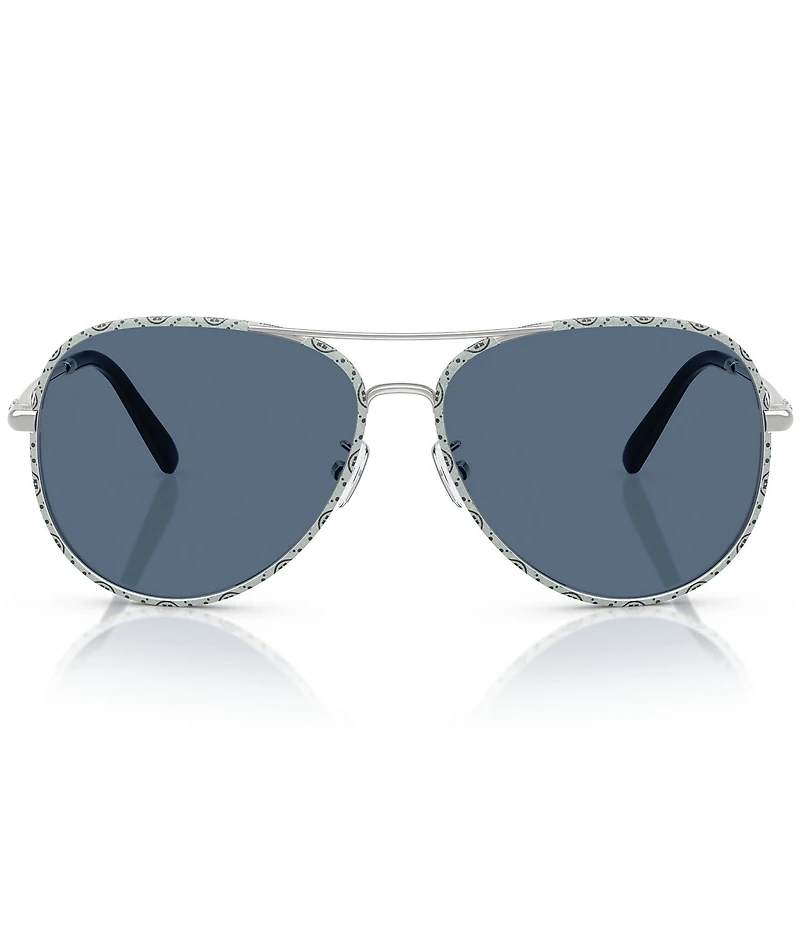 Tory Burch Women's TY6114 60mm Logo Frame Aviator Sunglasses