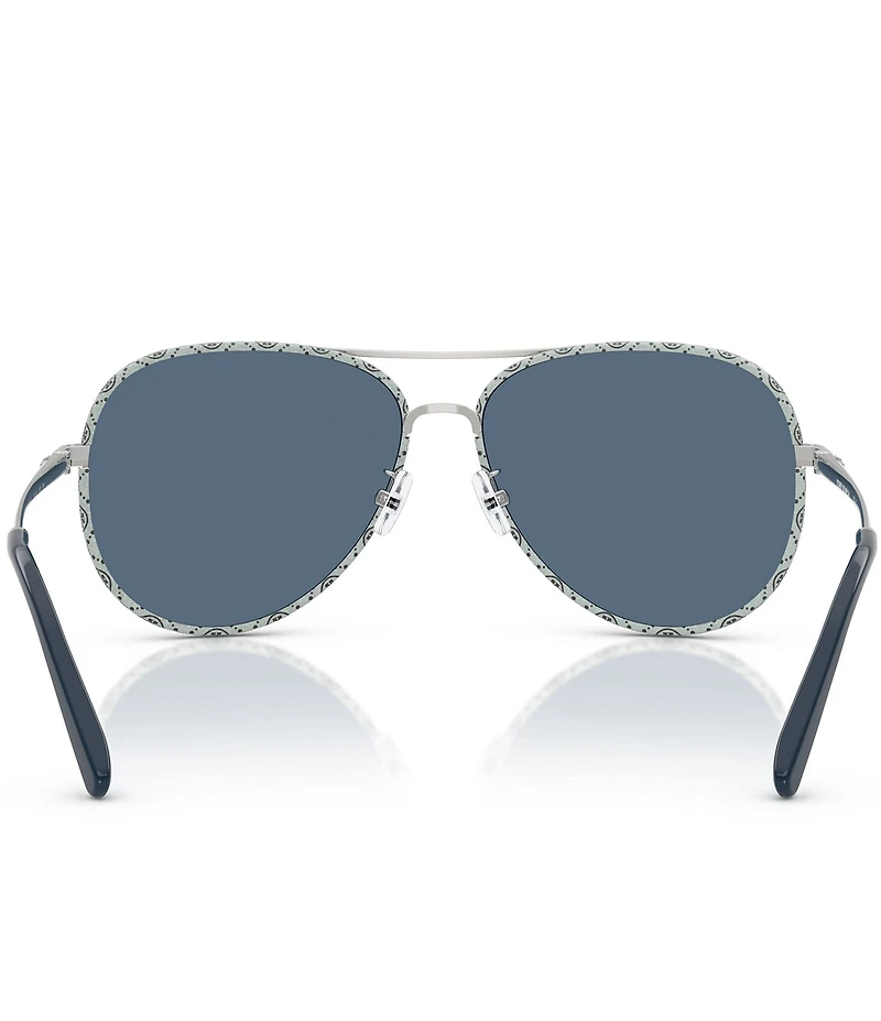 Tory Burch Women's TY6114 60mm Logo Frame Aviator Sunglasses