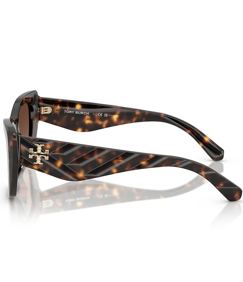 Tory Burch Women's TY7216U 52mm Polarized Tortoise Cat Eye Sunglasses
