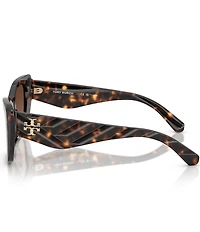 Tory Burch Women's TY7216U 52mm Polarized Tortoise Cat Eye Sunglasses