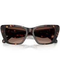 Tory Burch Women's TY7216U 52mm Polarized Tortoise Cat Eye Sunglasses