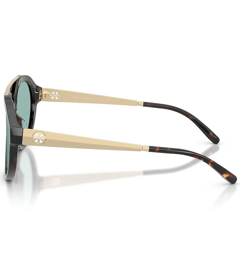 Tory Burch Women's TY7230U 56mm Tortoise Pilot Sunglasses
