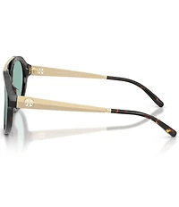 Tory Burch Women's TY7230U 56mm Tortoise Pilot Sunglasses