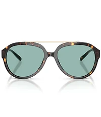 Tory Burch Women's TY7230U 56mm Tortoise Pilot Sunglasses