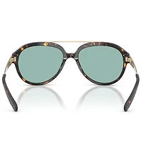 Tory Burch Women's TY7230U 56mm Tortoise Pilot Sunglasses