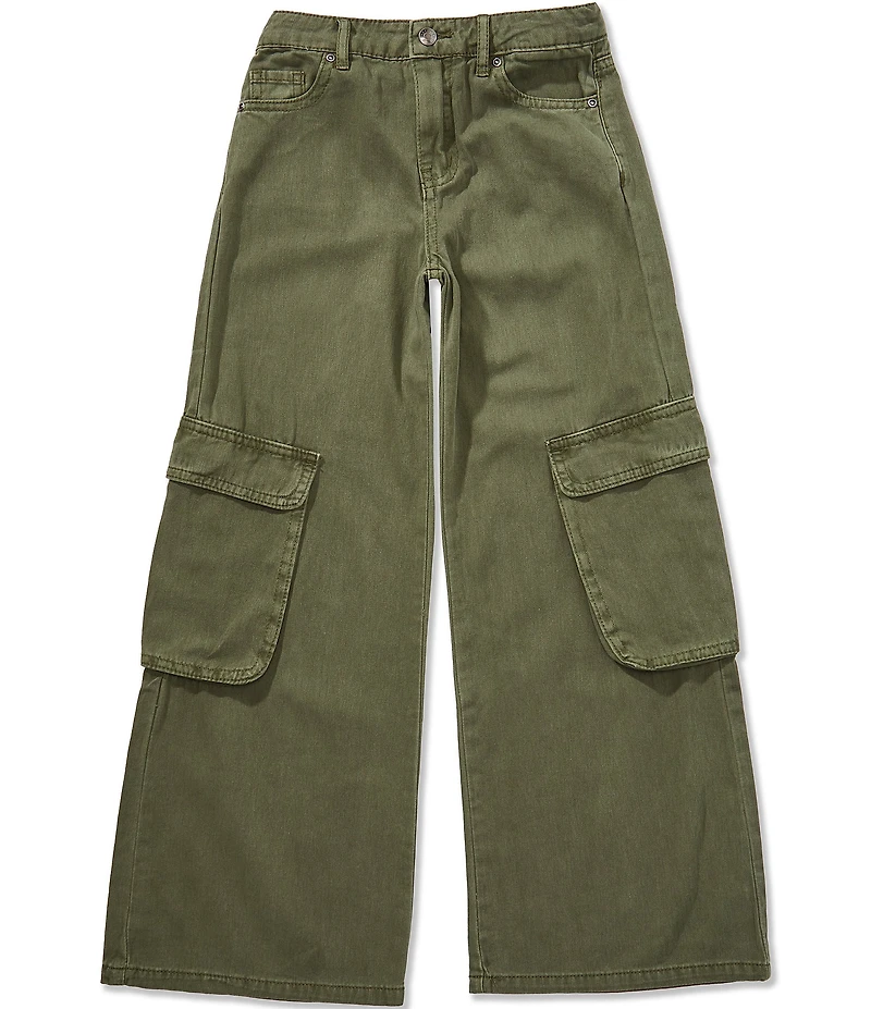 Tractr Big Girls Wide Leg Cargo Pocket Pants