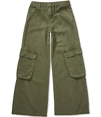 Tractr Big Girls Wide Leg Cargo Pocket Pants
