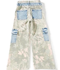 Tractr Big Girls Wide Leg Contrast Cargo Pockets Pants