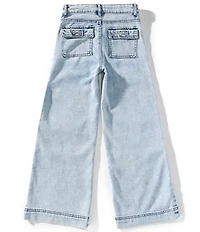 Tractr Big Girls Cargo-Pocket Wide-Leg Jeans
