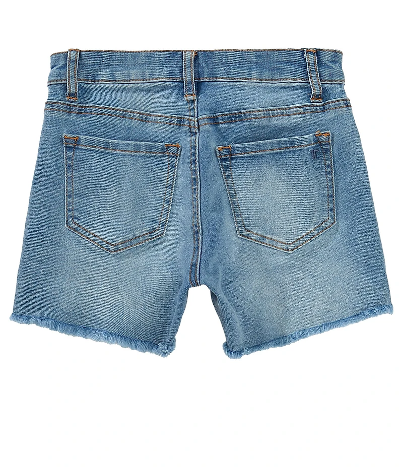Tractr Big Girls Crochet Flower Denim Shorts