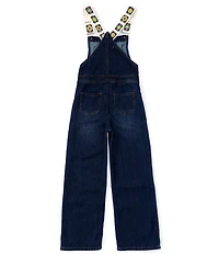 Tractr Big Girls Crocheted-Pocket Denim Overalls