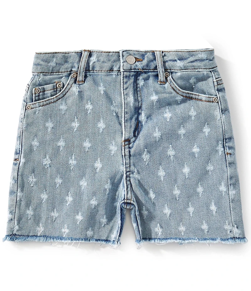 Tractr Big Girls Distressed Pattern Frayed Hem Denim Shorts